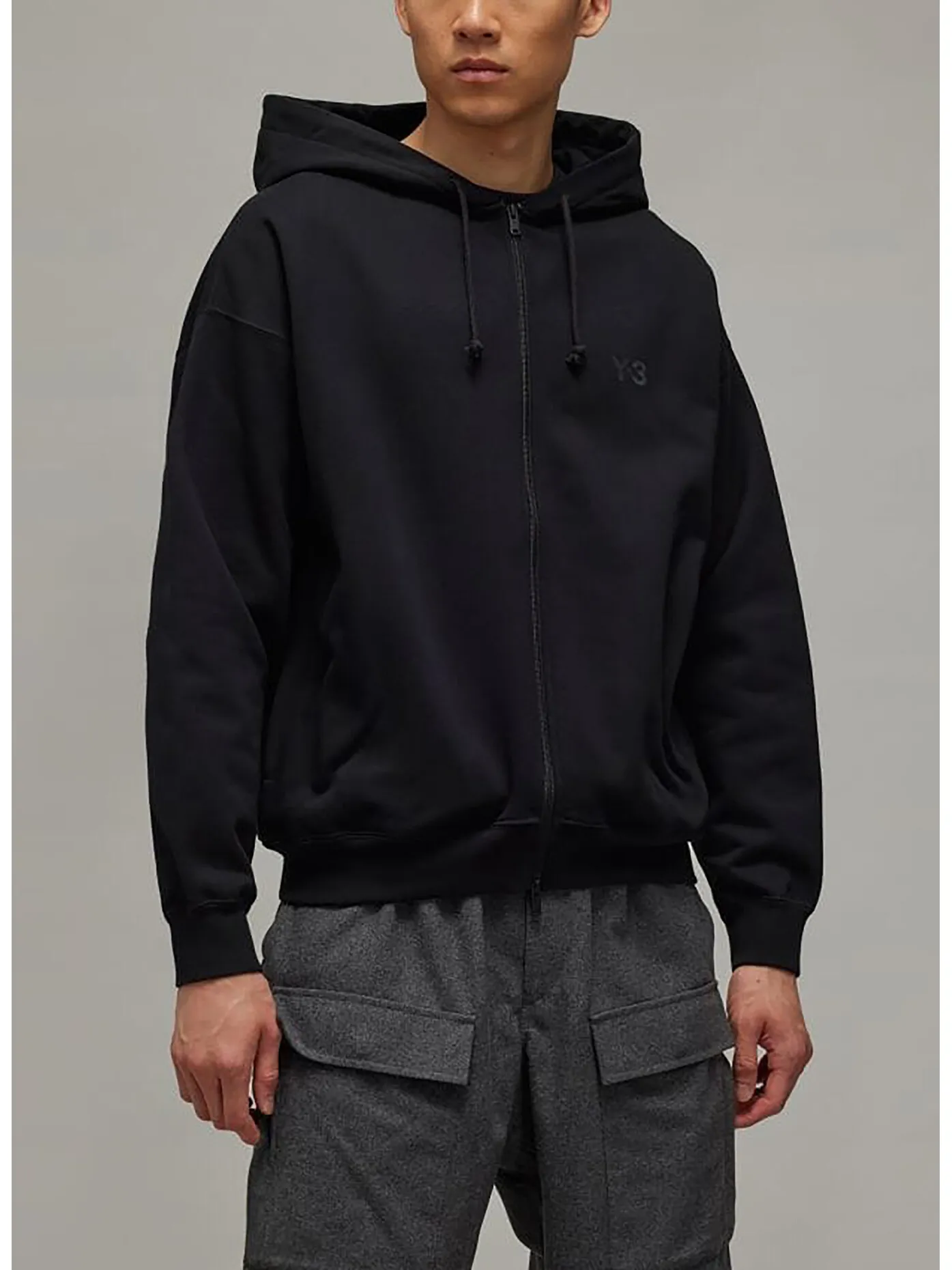     -Y-3    -FELPA FULL ZIP BRUSHED TERRY-