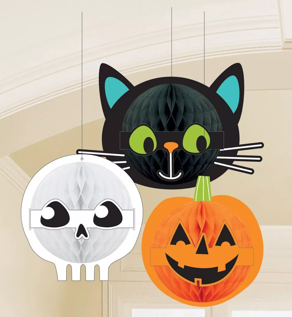 3 sfere a nido d'ape Halloween
