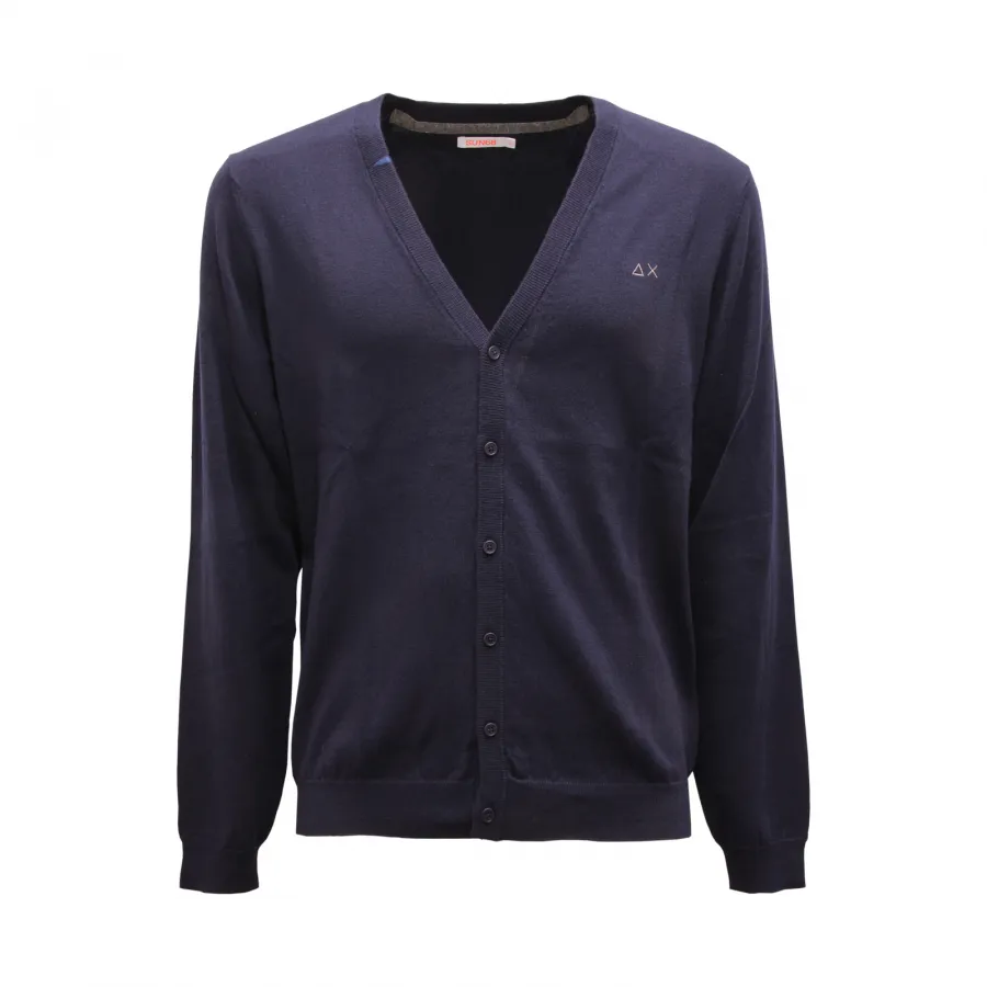 9397AV CARDIGAN UOMO SUN 68 MAN WOOL/COTTON SWEATER BLUE