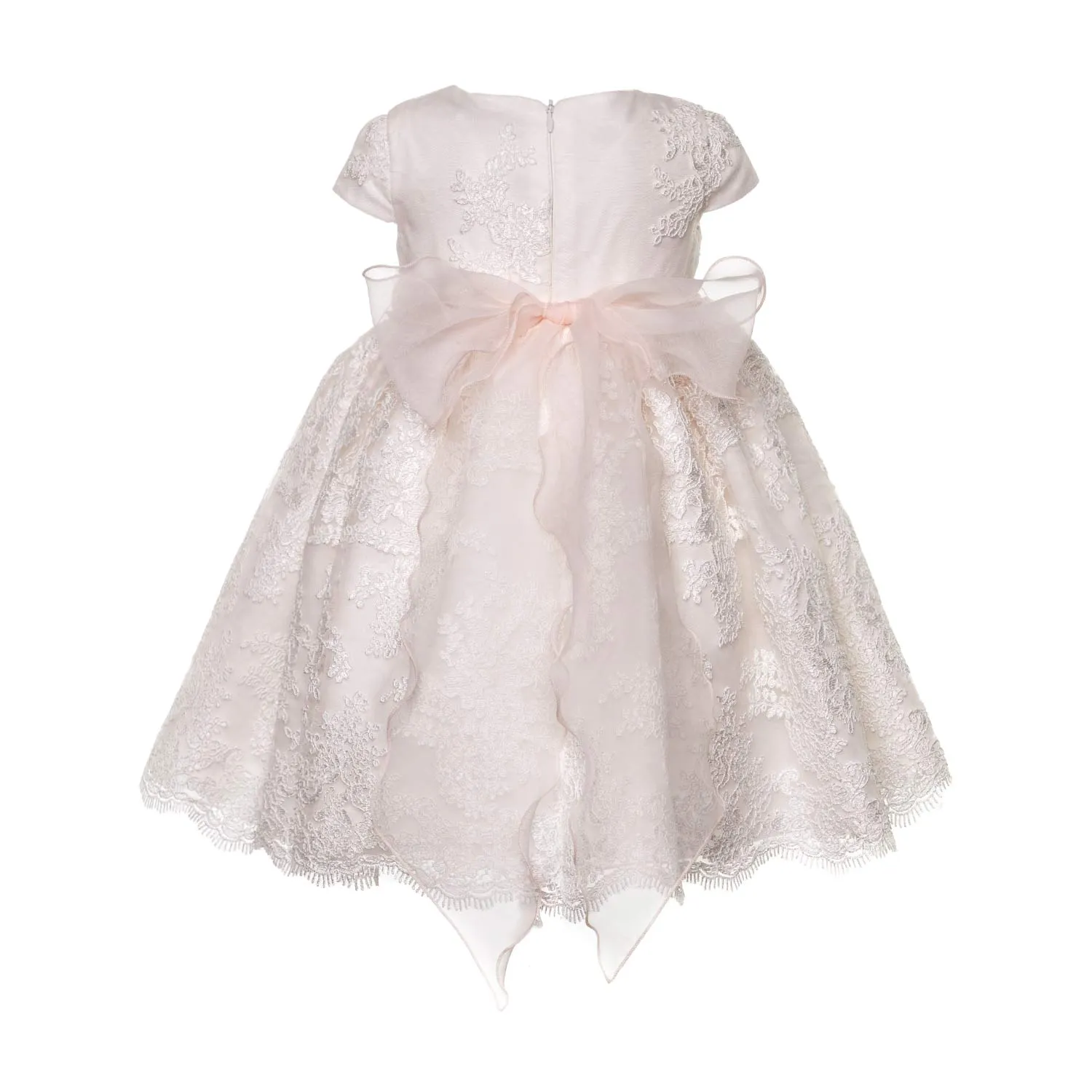 Abito Bianco In Pizzo Neonata