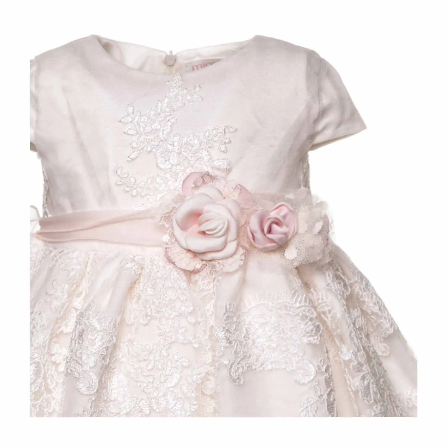Abito Bianco In Pizzo Neonata