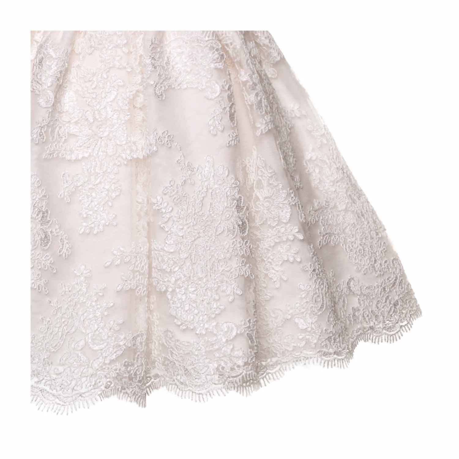 Abito Bianco In Pizzo Neonata