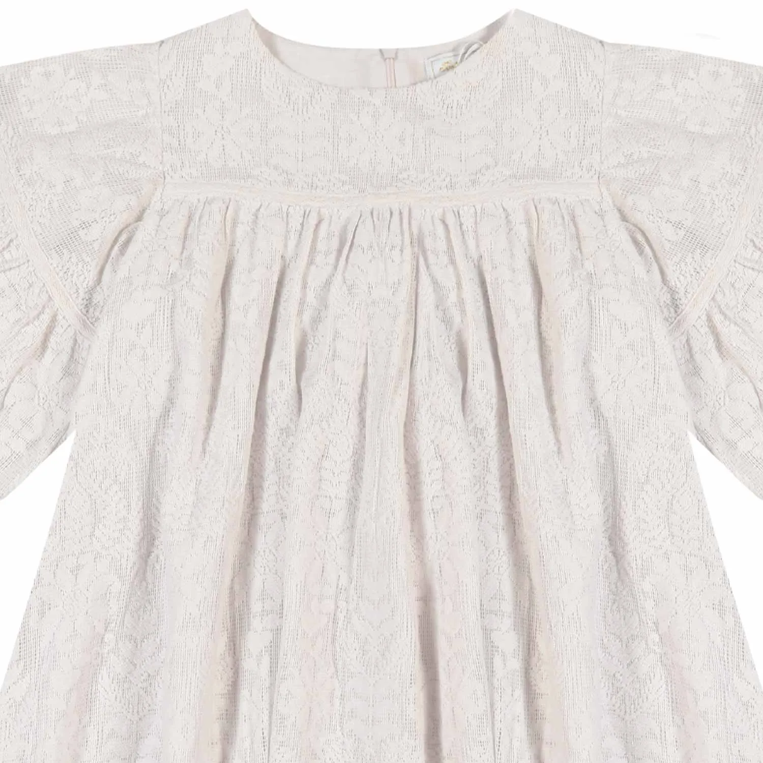 Abito In Pizzo Floreale Ecru Bambina