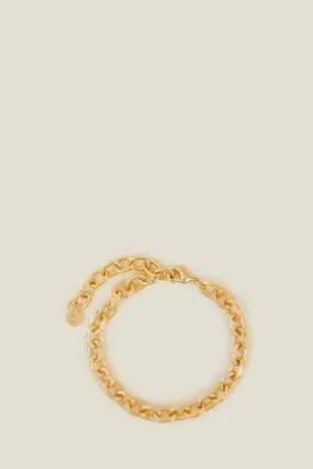 Accessorize - Bracciale a catena spesso placcato 14ct