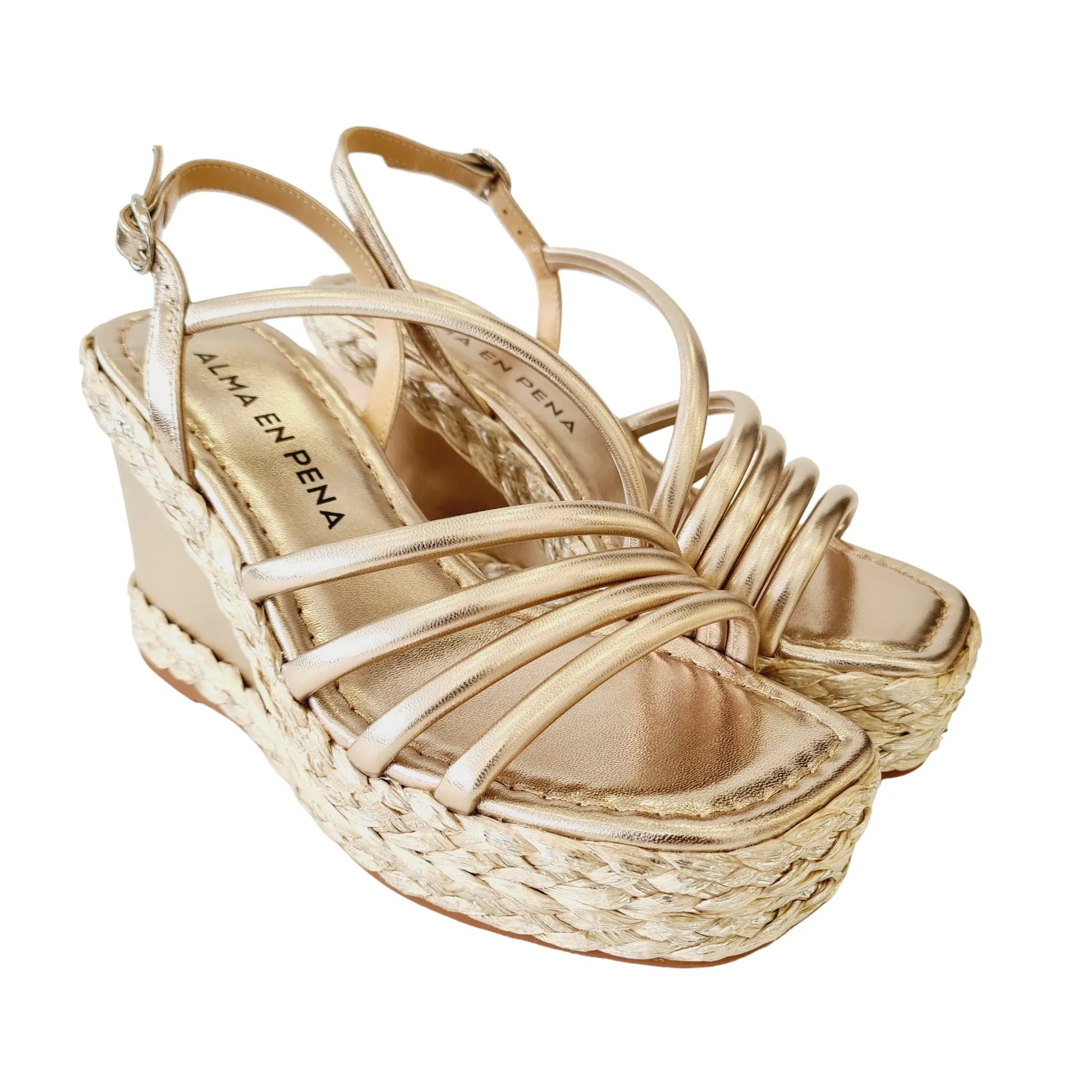 Alma en Pena Sandalo Donna Zeppa Bronzo rif.106