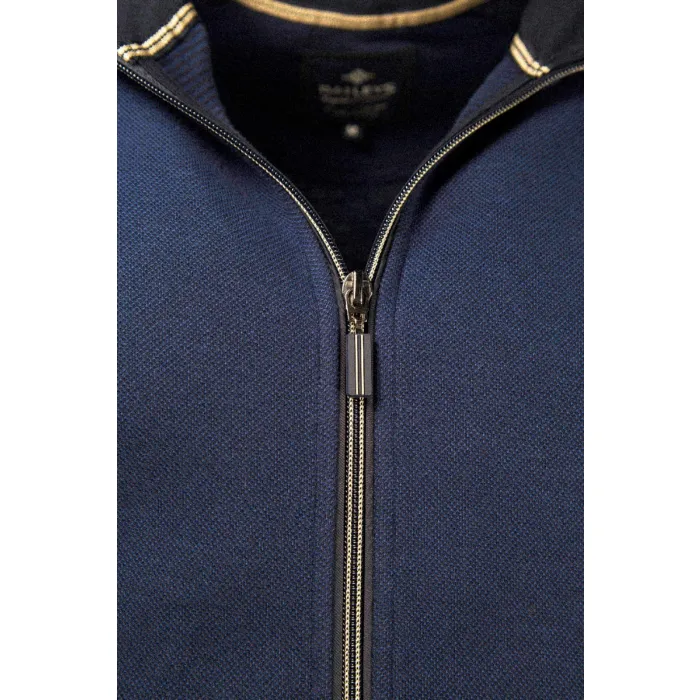 Baileys casual cardigan con zip in misto blu scuro