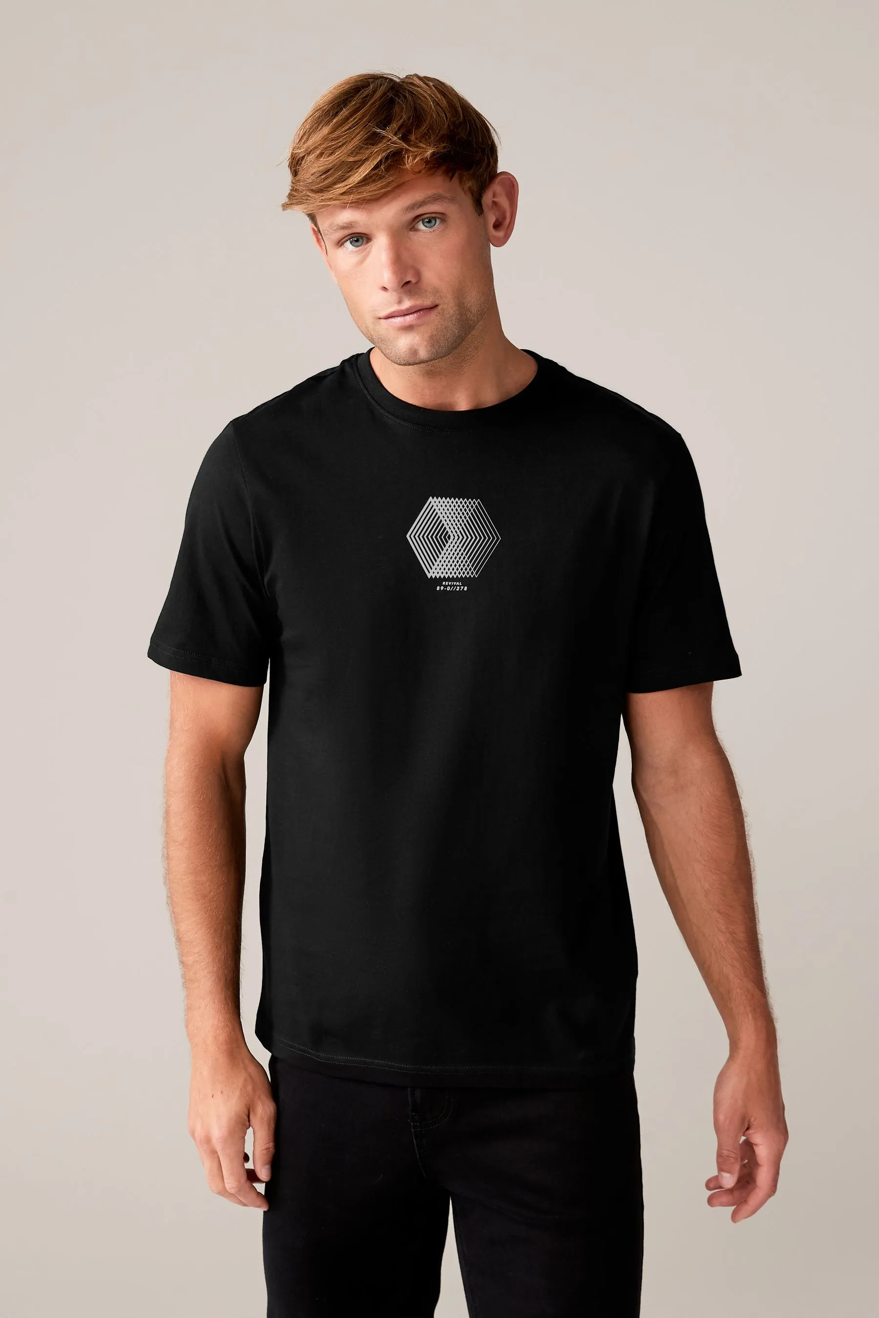 Blu/bianco/nero  - Confezione da 3 T-shirt eleganti con Stampa grafica