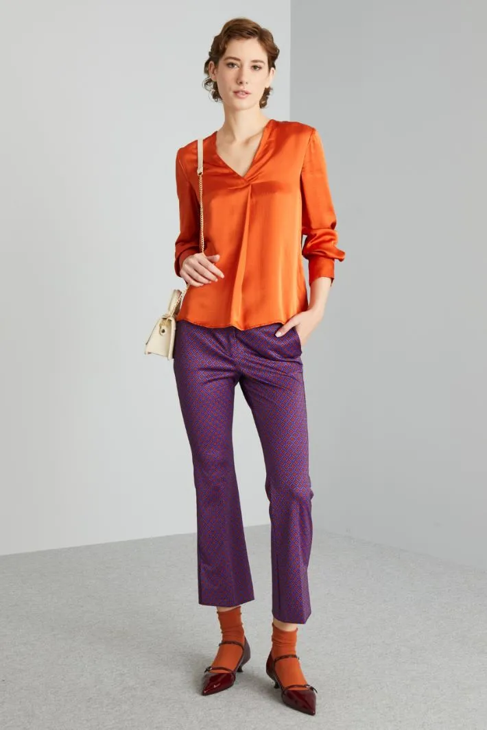 Blusa in raso martellato