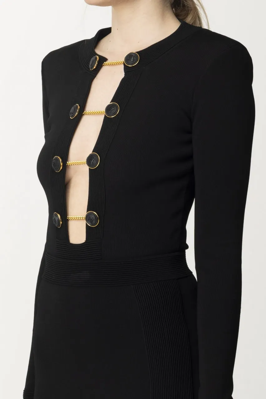 Body in maglia con bottoni gemello Nero