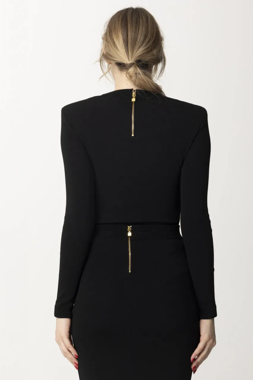 Body in maglia con bottoni gemello Nero