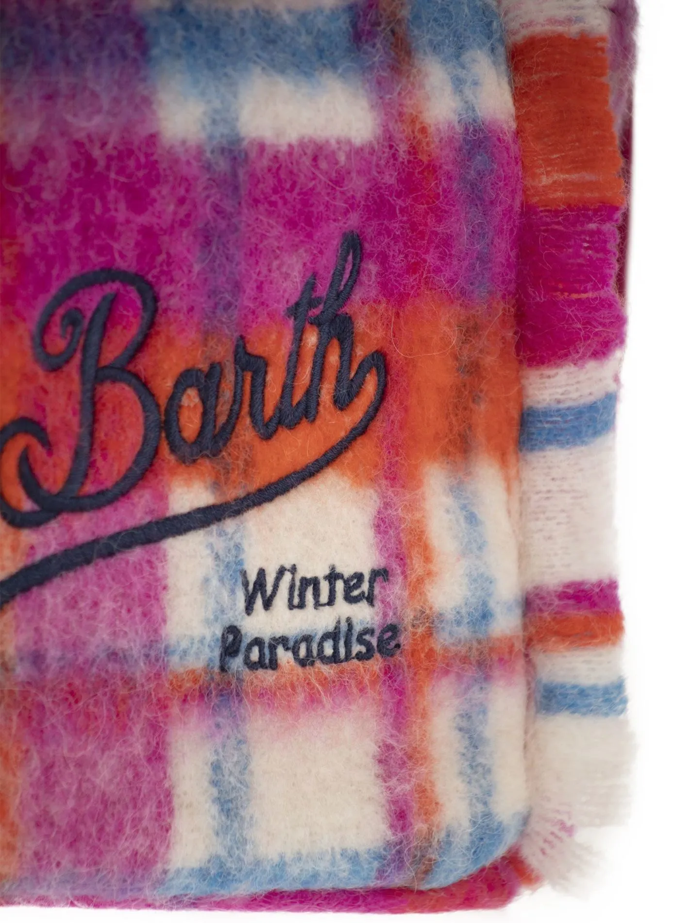 Borsa a mano Wooly Colette con frange e motivo tartan