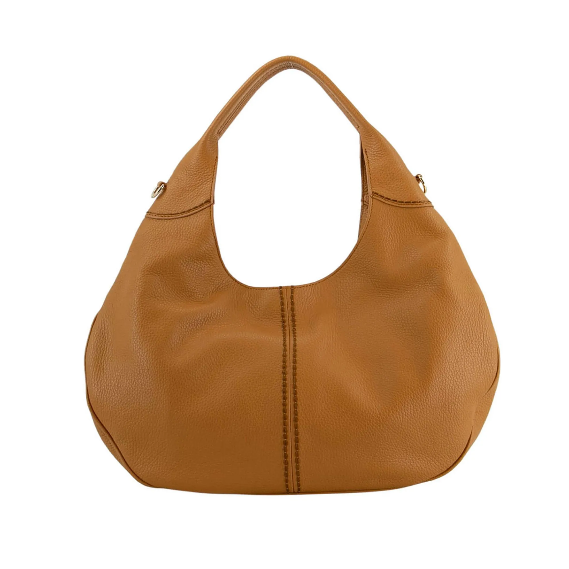Borsa a spalla bice in pelle con grana