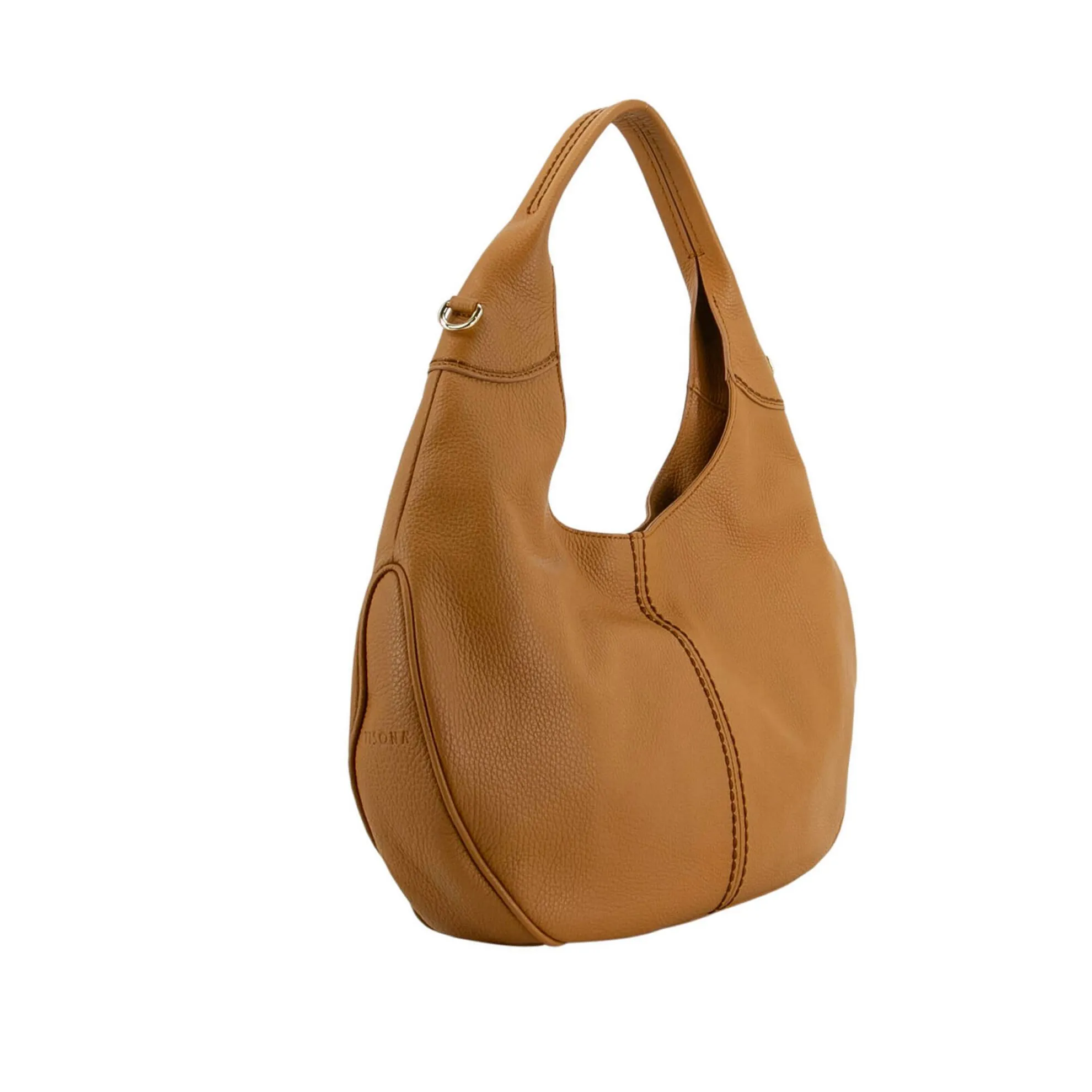 Borsa a spalla bice in pelle con grana