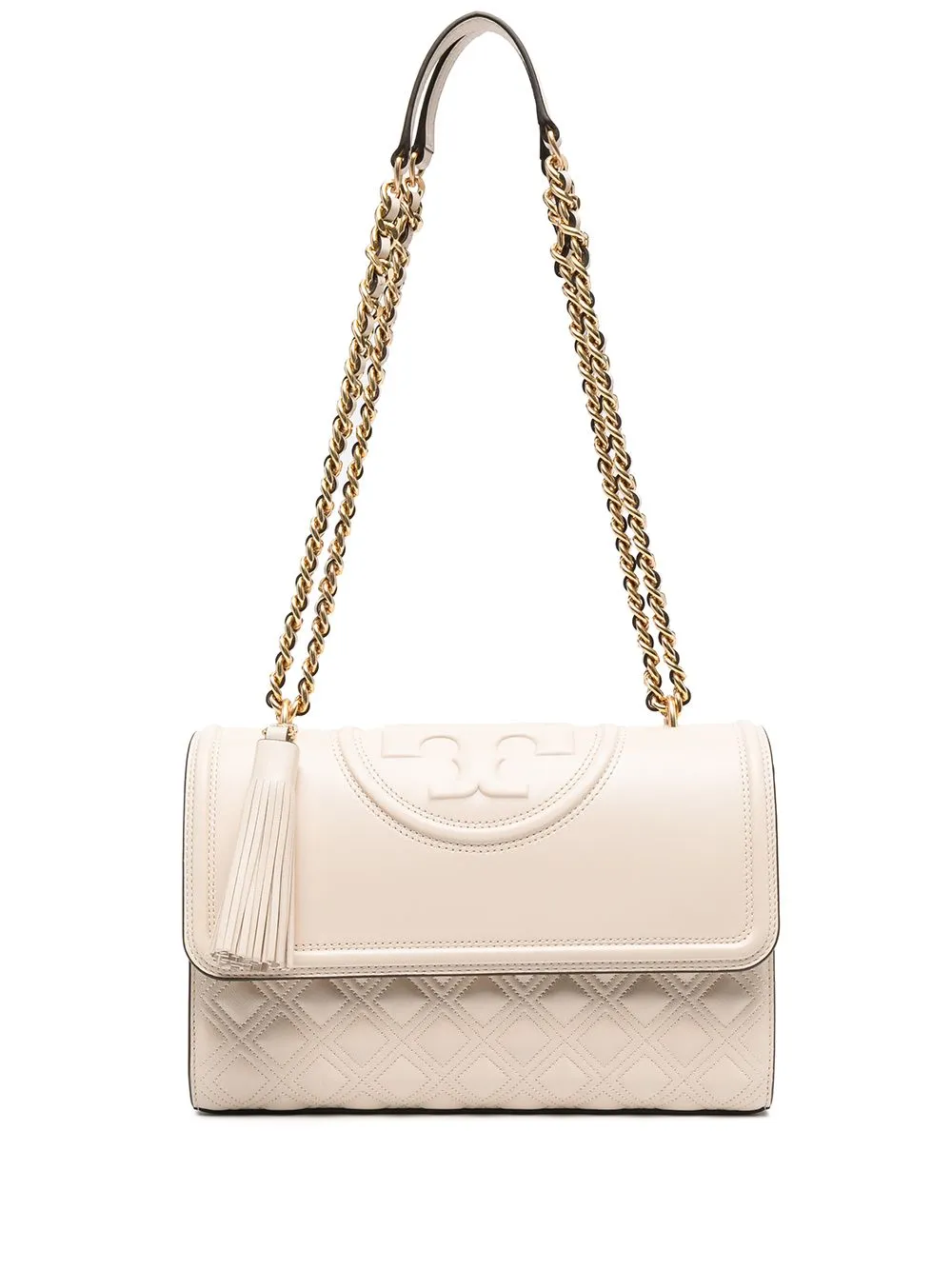 Borsa a spalla fleming in bianco di Tory Burch - donna