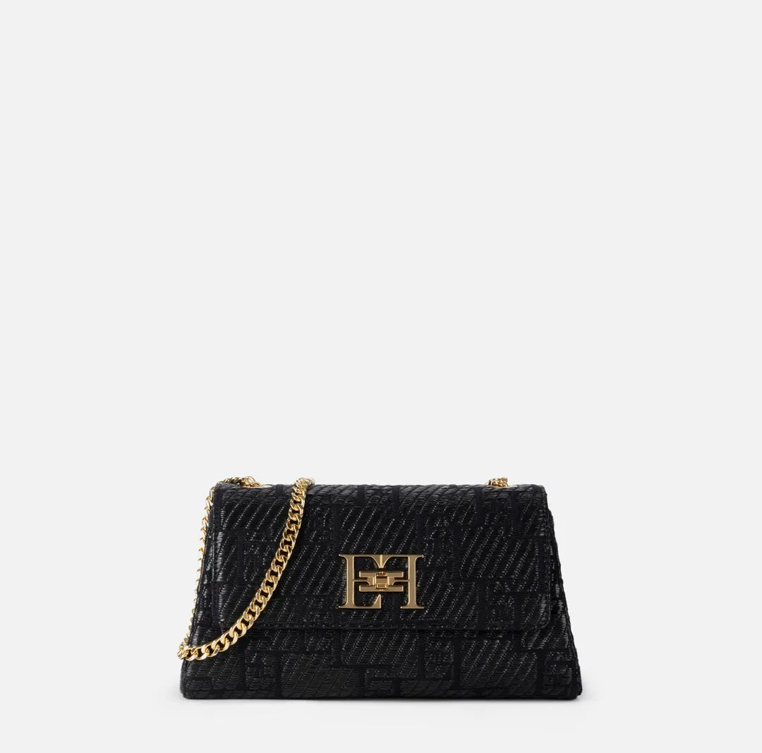 Borsa a spalla in rafia jacquard Elisabetta Franchi  BS36A42E2