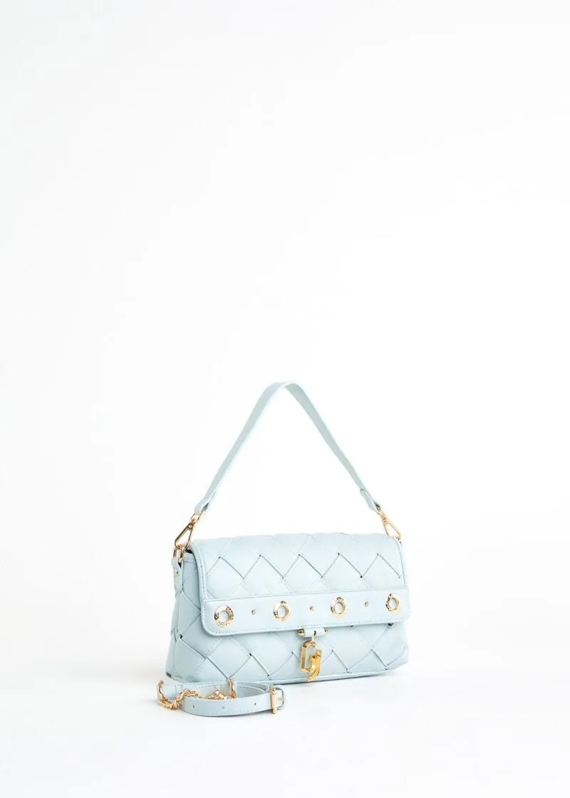 Borsa a spalla in similpelle intrecciata