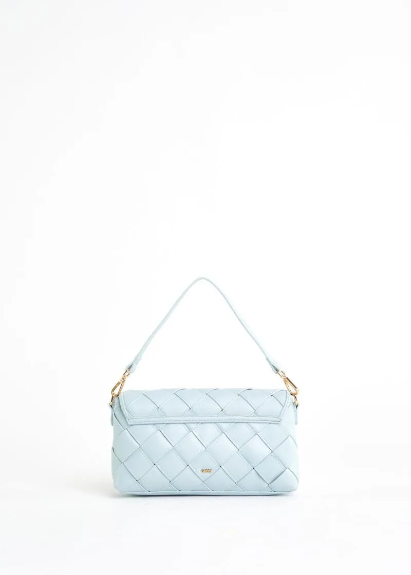 Borsa a spalla in similpelle intrecciata