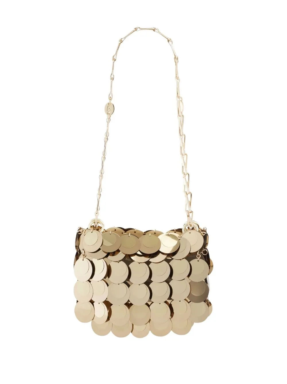 Borsa a spalla sparkle nano Rabanne in oro - donna