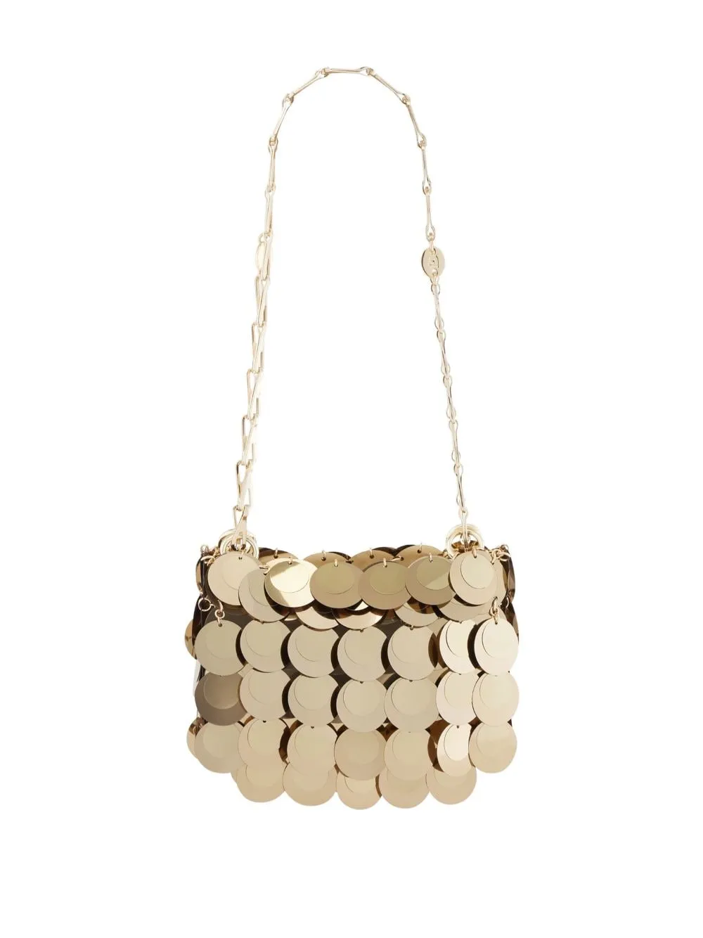 Borsa a spalla sparkle nano Rabanne in oro - donna