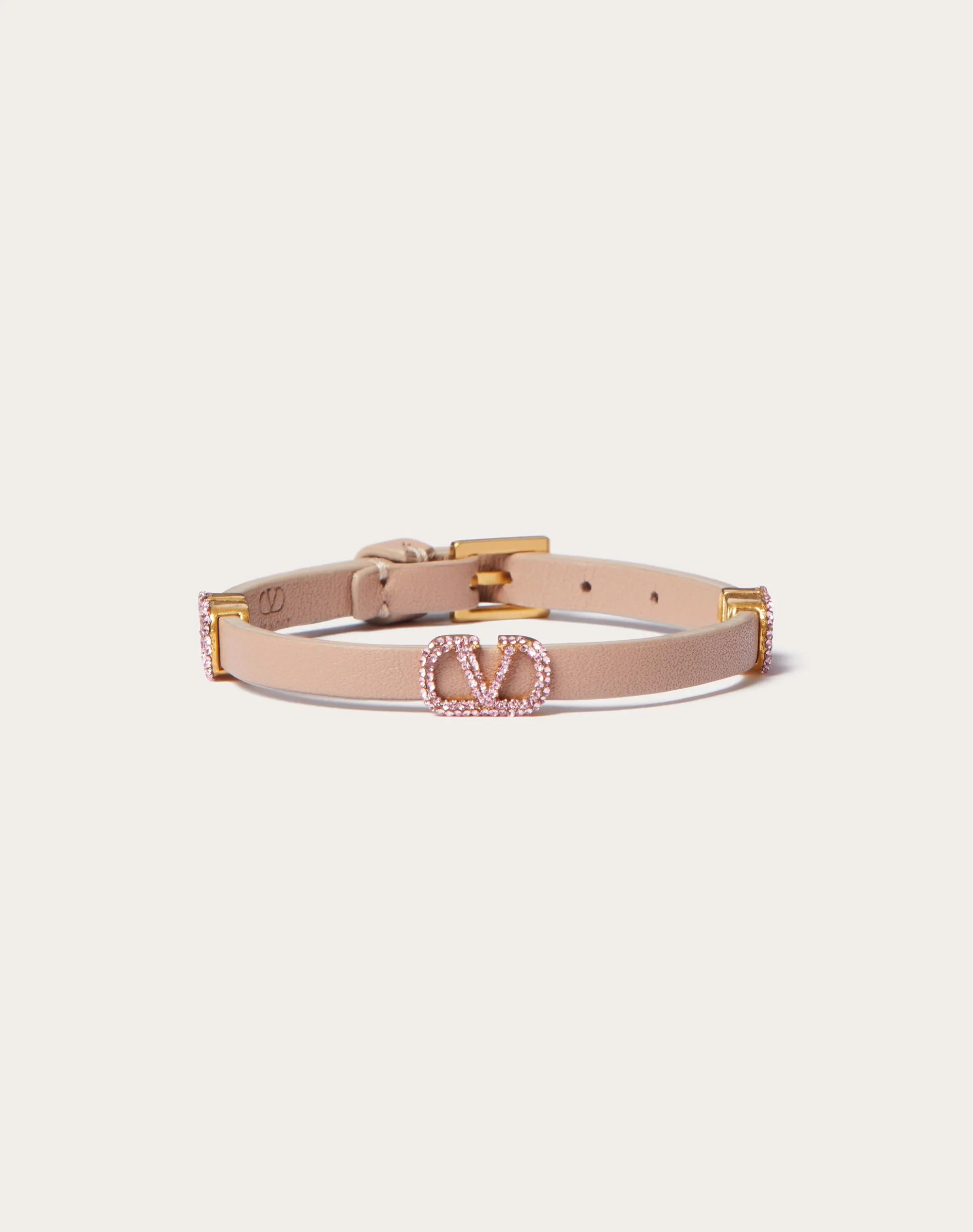 BRACCIALE VLOGO SIGNATURE VALENTINO GARAVANI IN PELLE E CRISTALLI