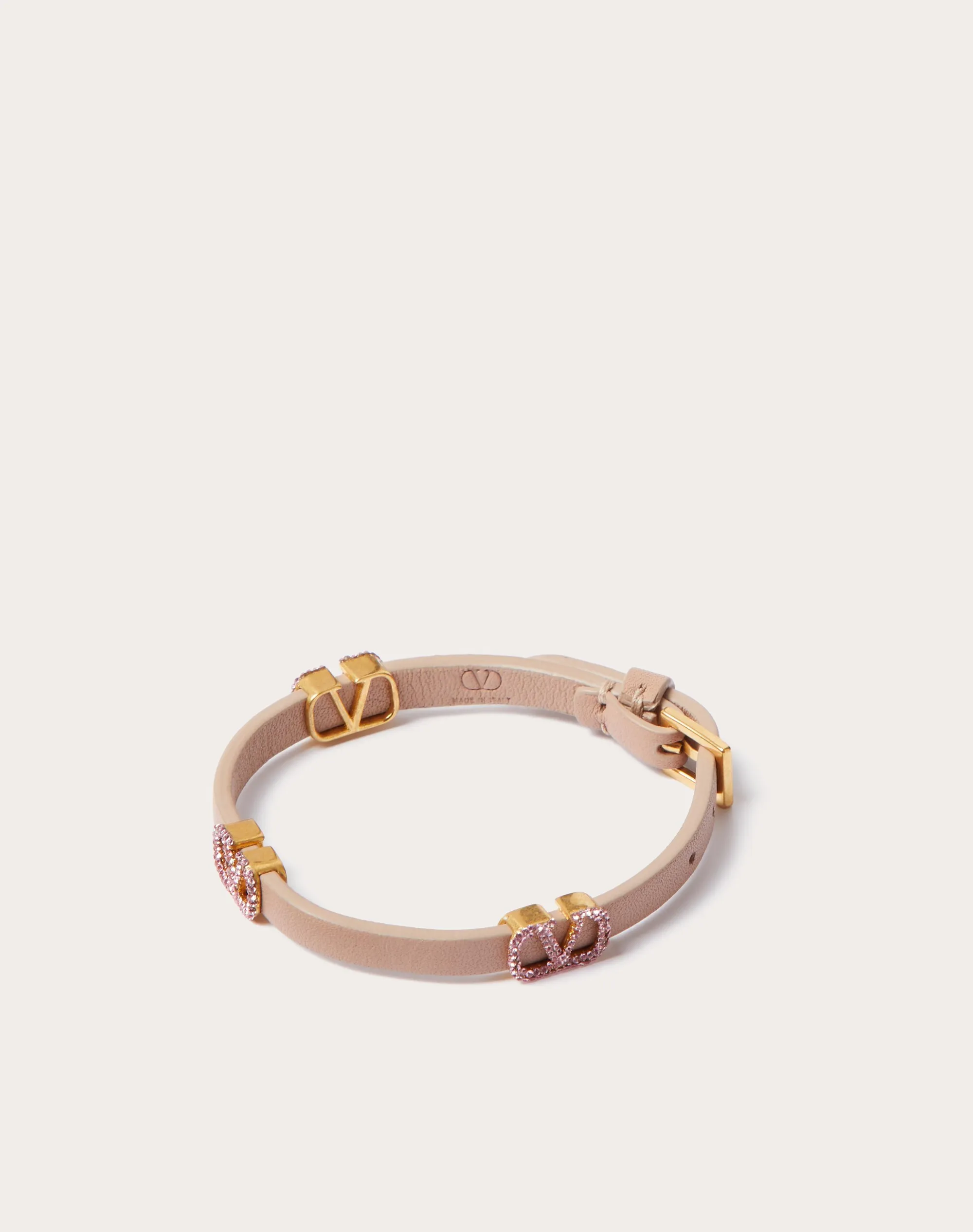 BRACCIALE VLOGO SIGNATURE VALENTINO GARAVANI IN PELLE E CRISTALLI