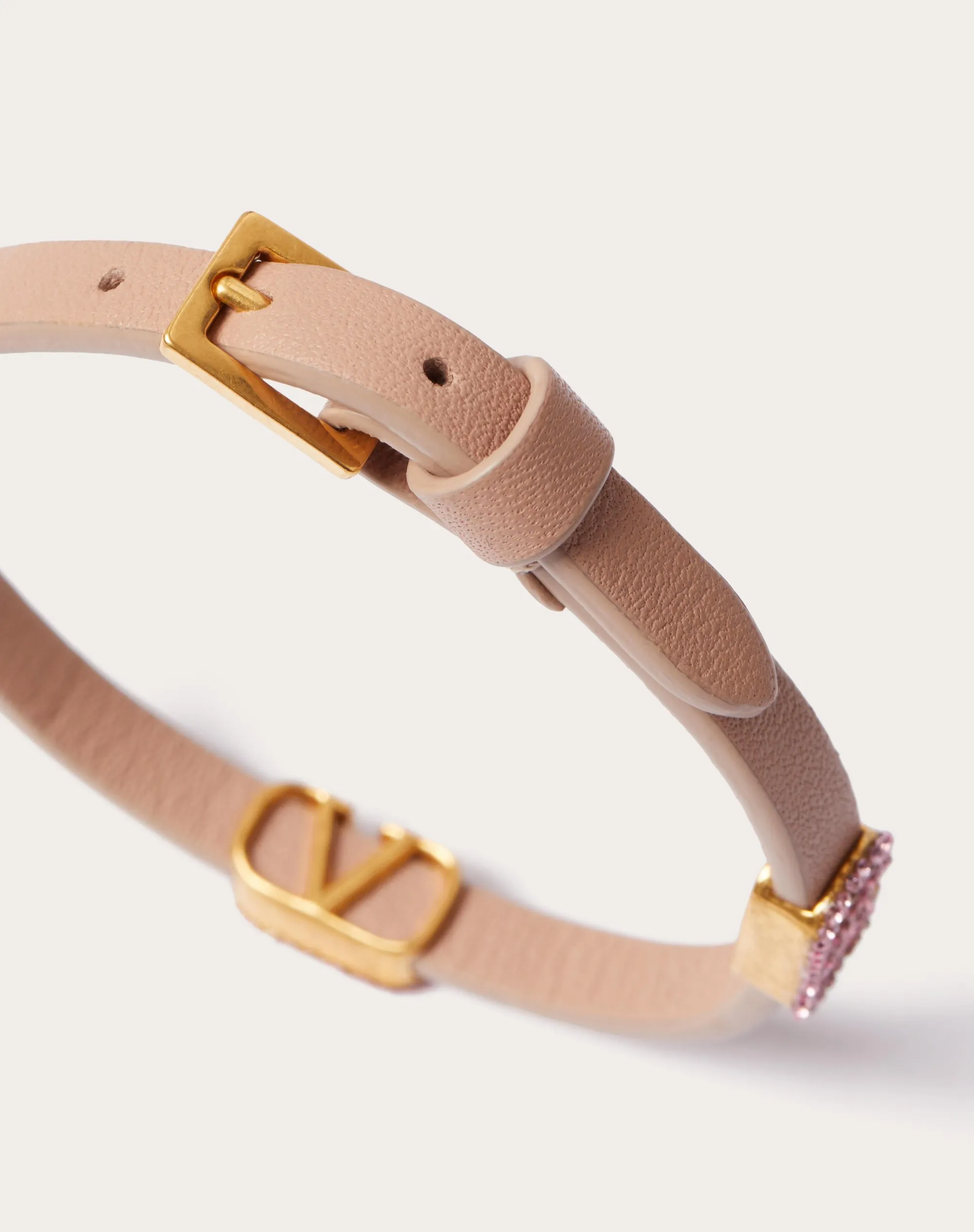 BRACCIALE VLOGO SIGNATURE VALENTINO GARAVANI IN PELLE E CRISTALLI