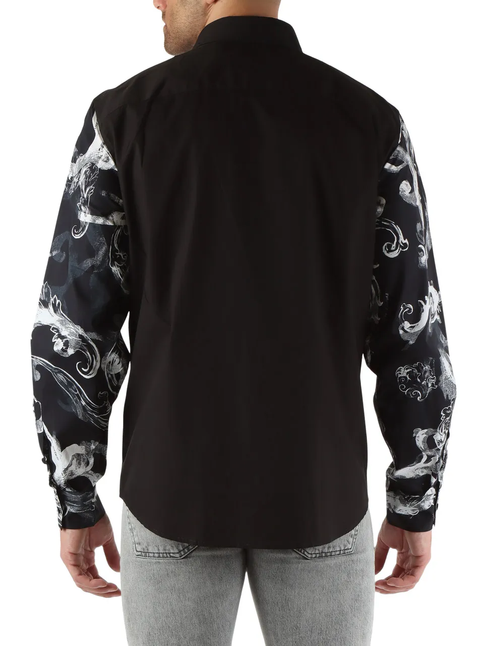 Camicia regular fit con maniche e taschino stampati