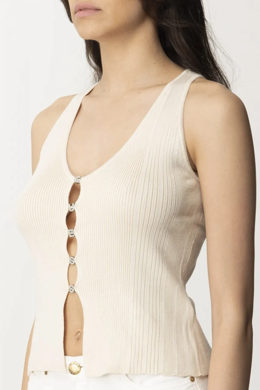 Canotta con bottoni logati PEARL OYSTER