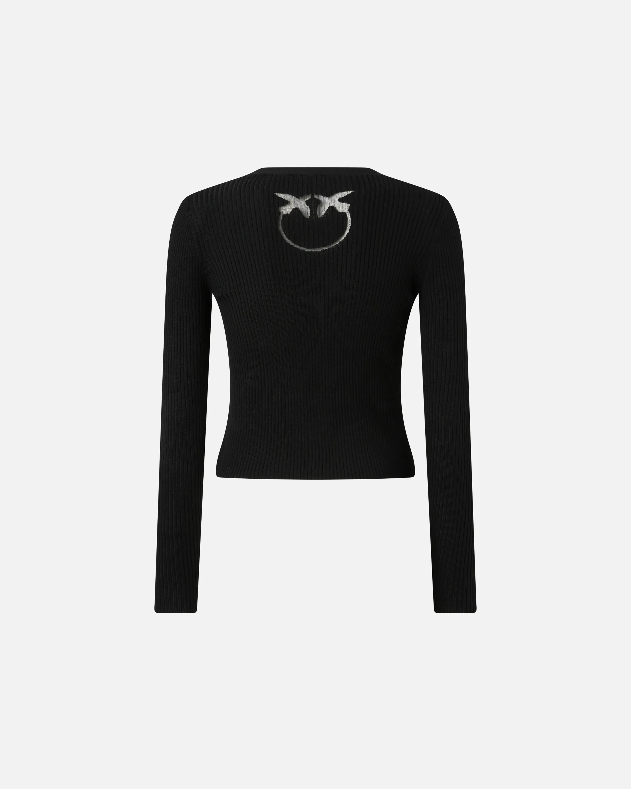  Cardigan aderente a coste con intarsio logo    