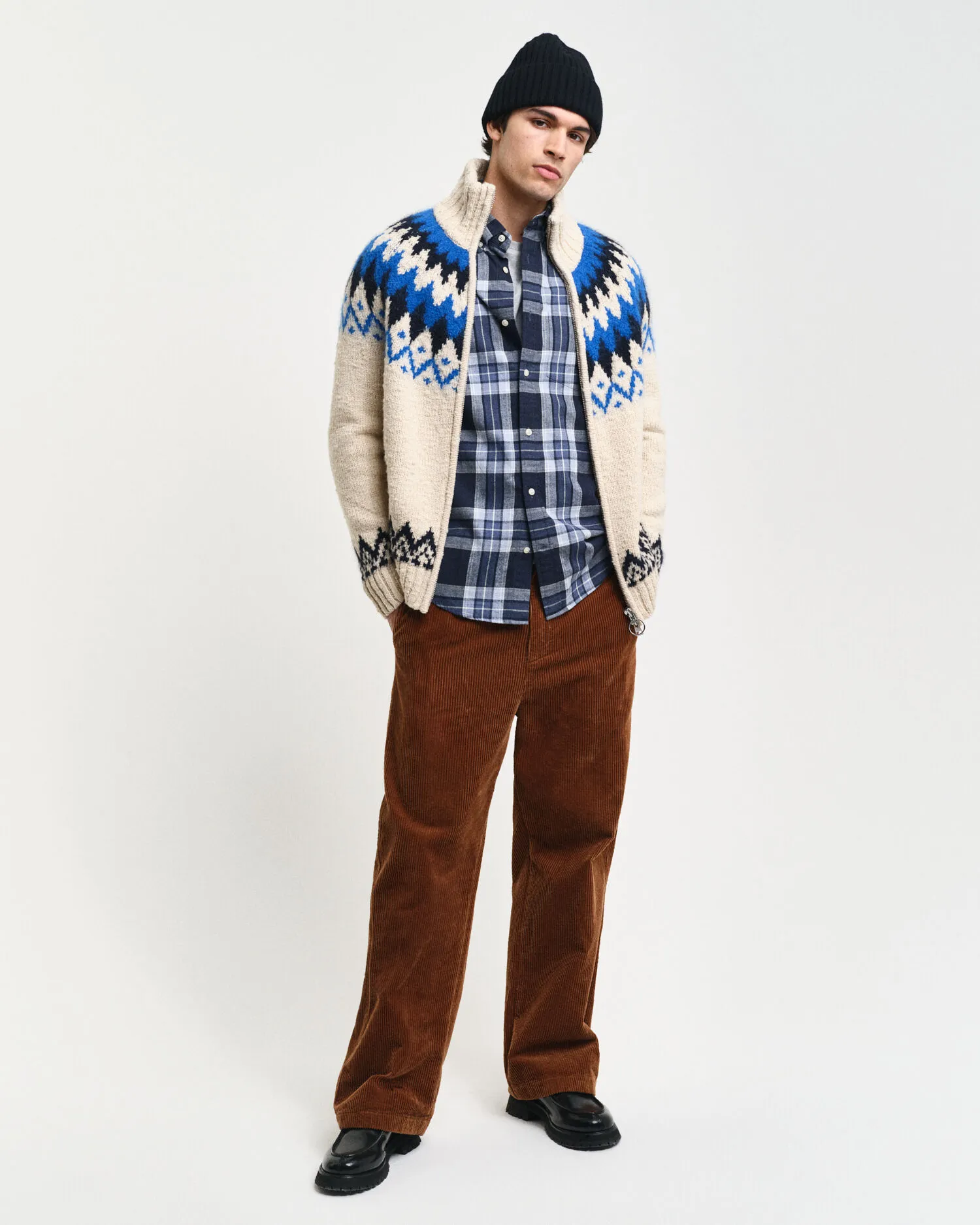 Cardigan con zip Jacquard    