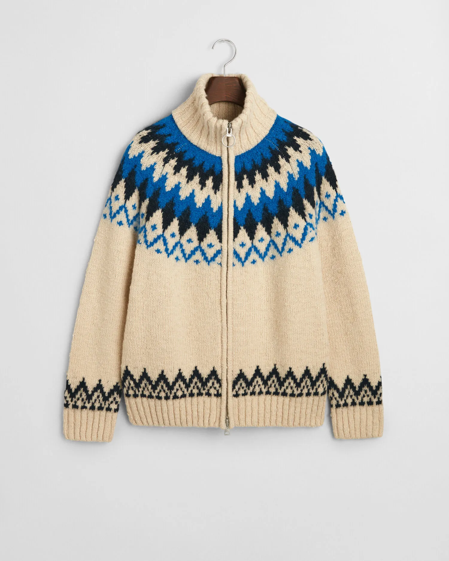 Cardigan con zip Jacquard    