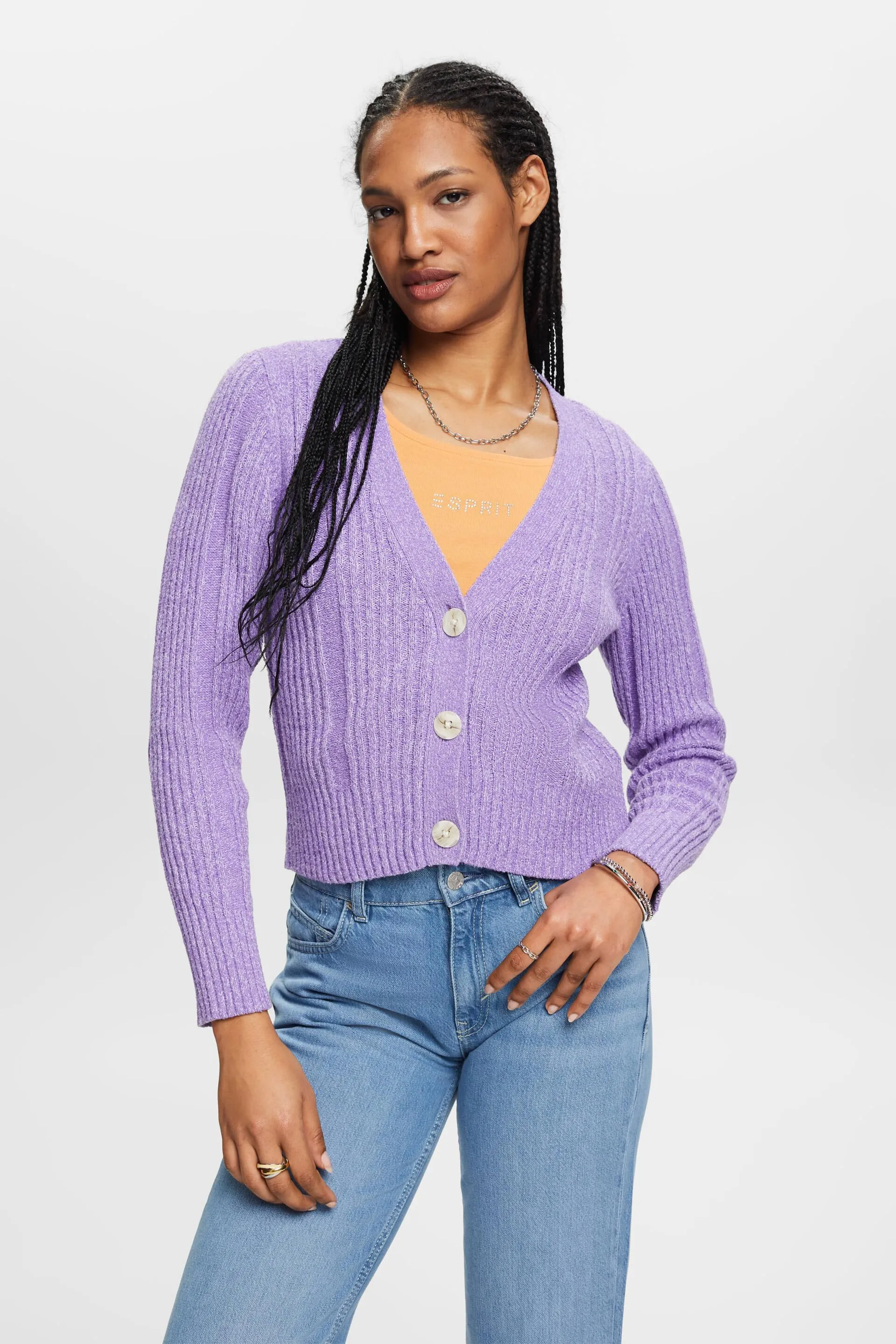 Cardigan in cotone a coste