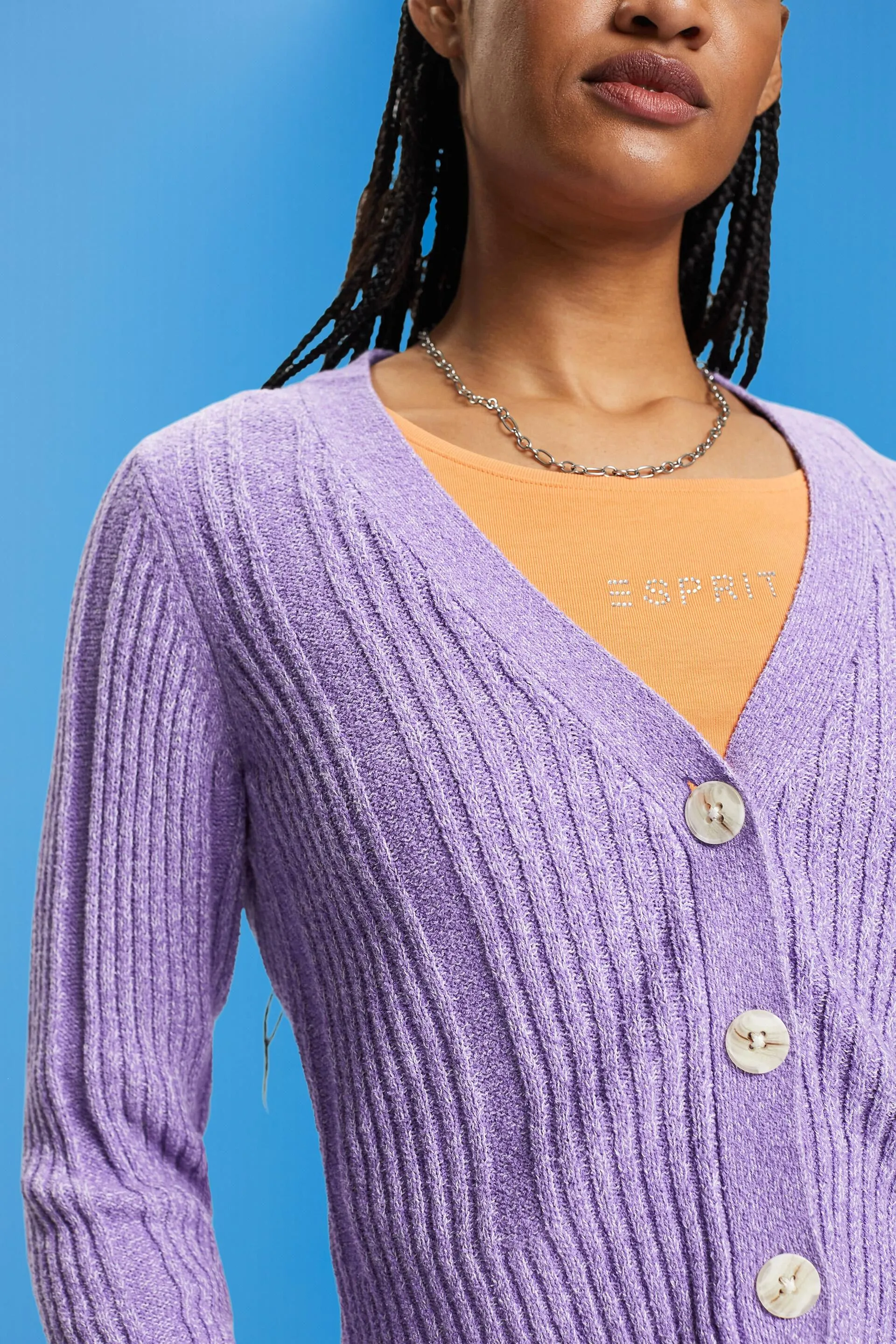 Cardigan in cotone a coste