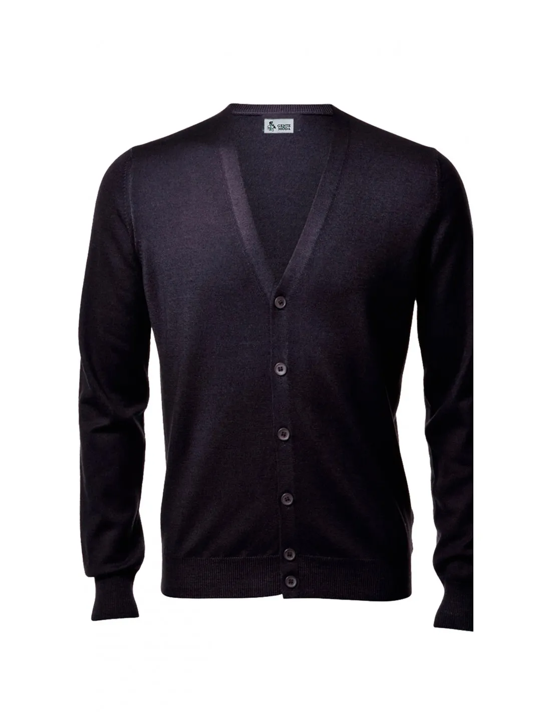 Cardigan Manica Lunga Blu Merino Extrafine 4 Stagioni