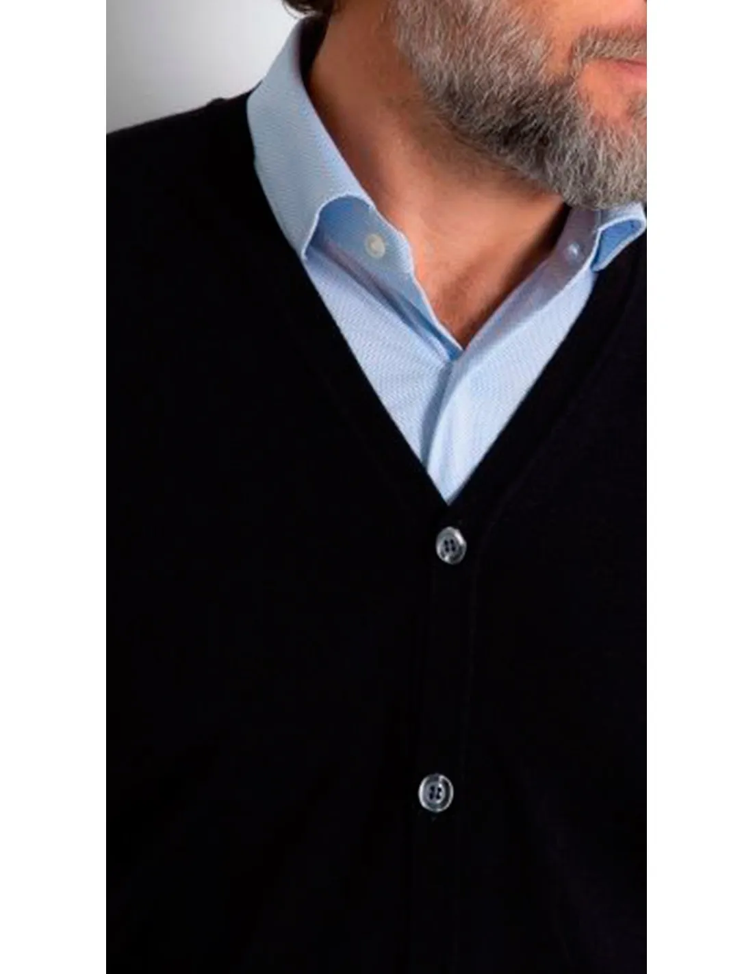 Cardigan Manica Lunga Blu Merino Extrafine 4 Stagioni