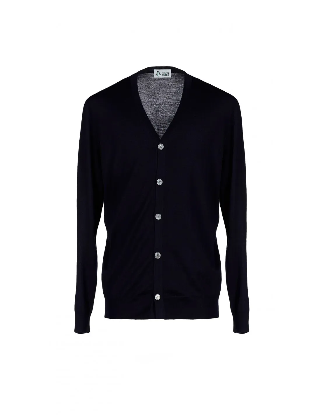 Cardigan Manica Lunga Blu Merino Extrafine 4 Stagioni
