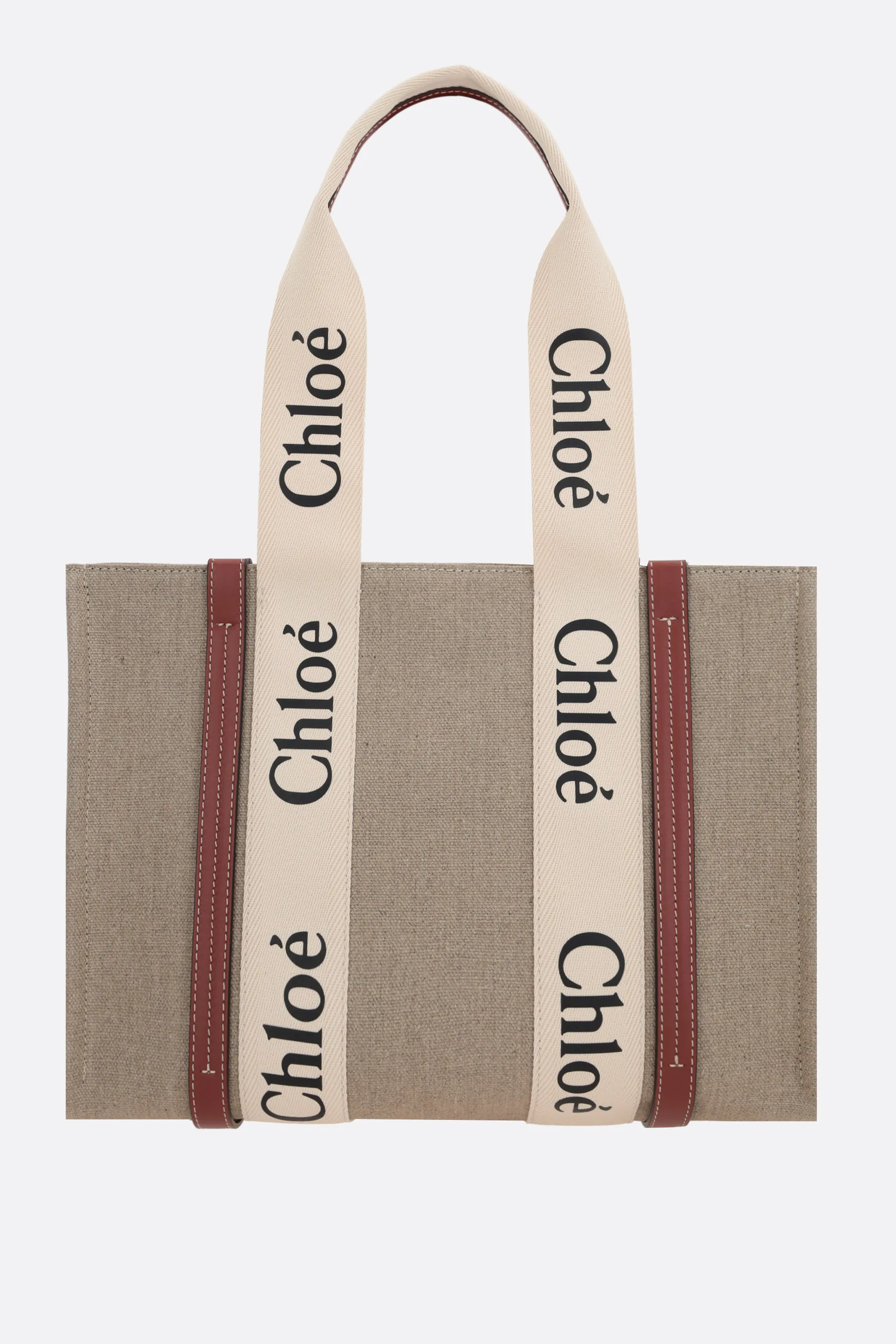  CHLOÉ borsa tote Woody media in canvas 
