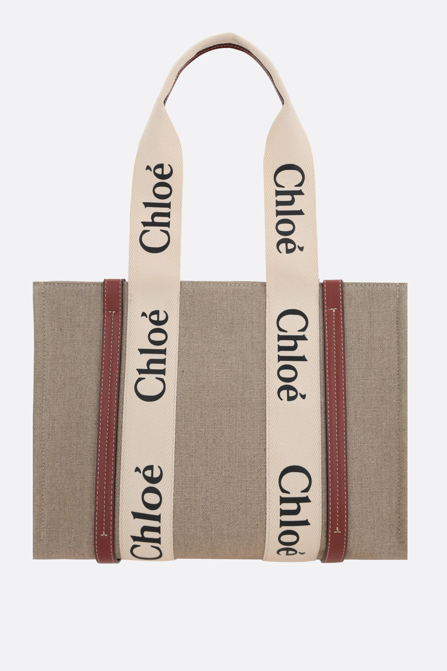  CHLOÉ borsa tote Woody media in canvas 