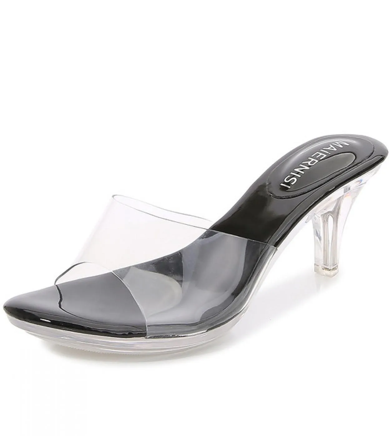 Comemore 2022 Scarpe da donna Pantofole eleganti con tacco medio Sandali trasparenti estivi Tacchi alti sottili Crystal Derss Pa
