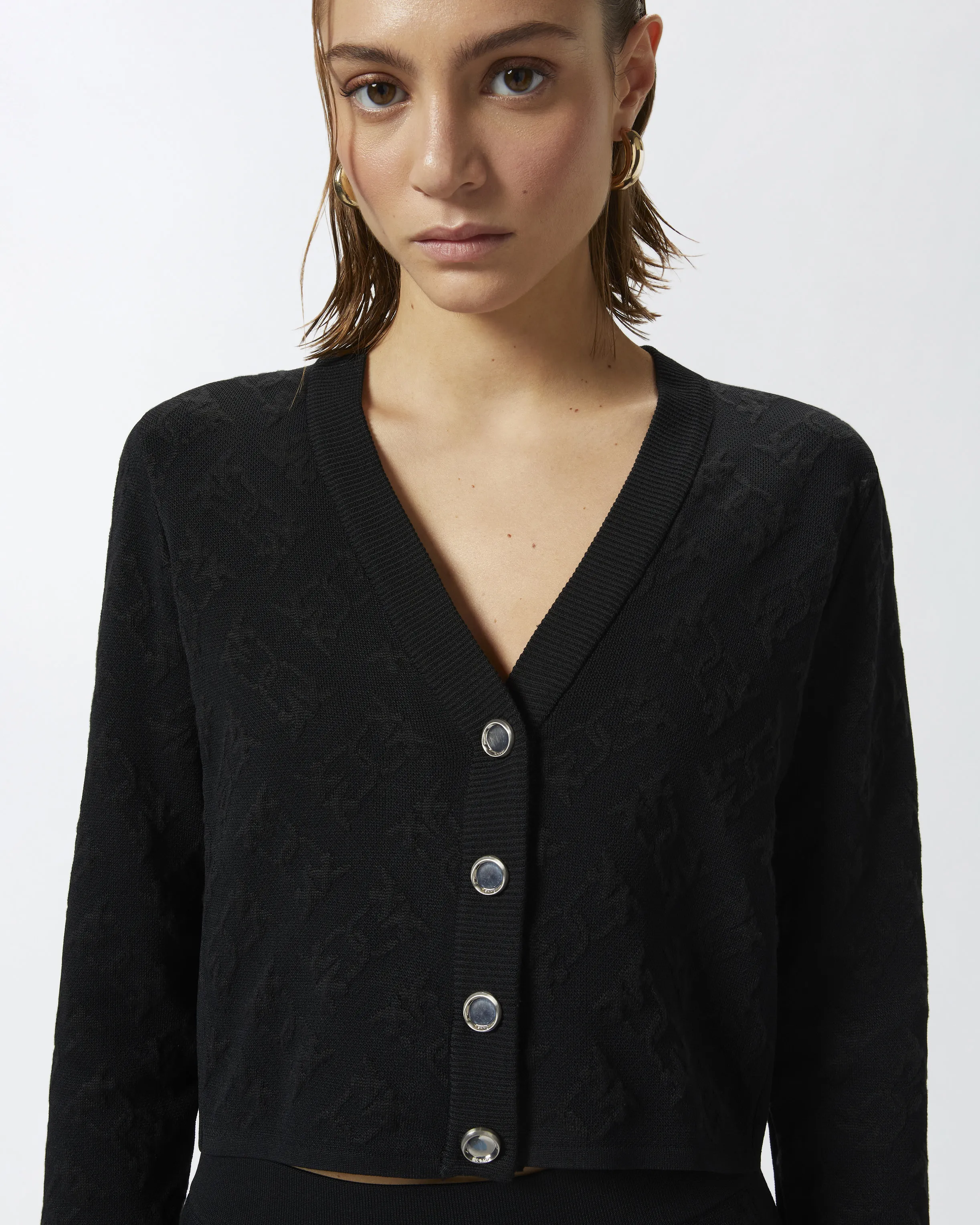  Crop cardigan Monogram scollo a V    