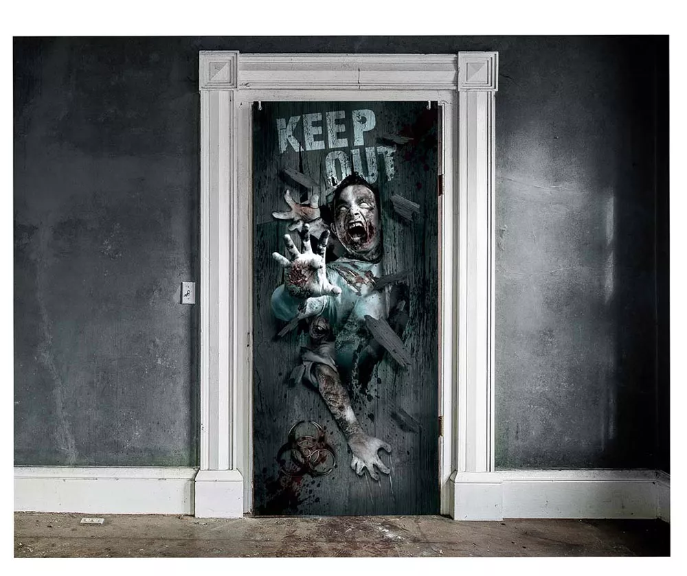 Decorazione della porta dell'orrore di Halloween
