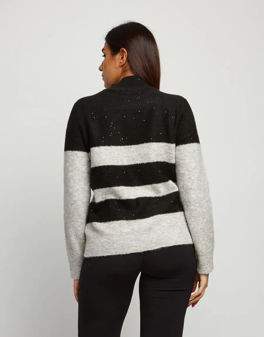 Dolcevita a righe con paillettes