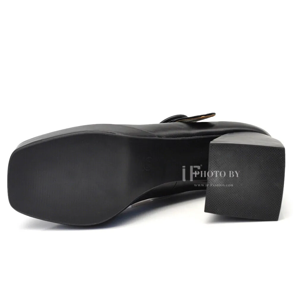 Décolleté Scarpe Da Donna Mary Jane Tacco Grosso Con Cinturini JM-9818