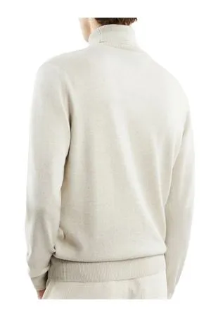 FAY Abbigliamento,Maglieria Dolcevita in maglia di lana rasata panna 