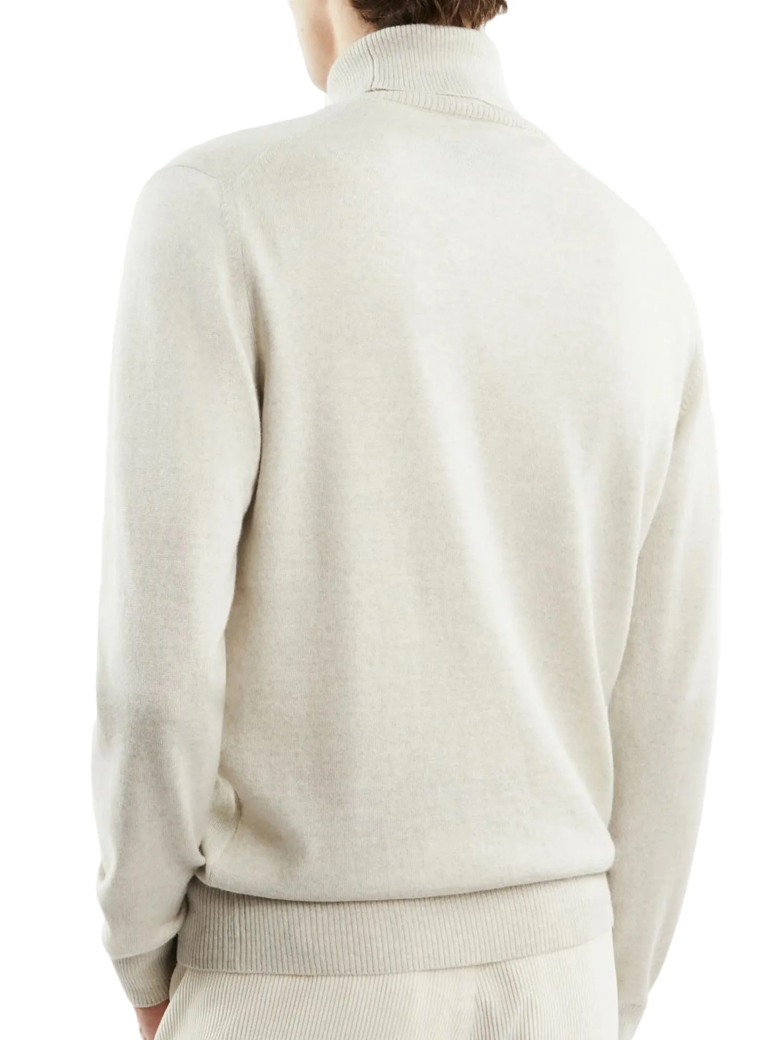 FAY Abbigliamento,Maglieria Dolcevita in maglia di lana rasata panna 