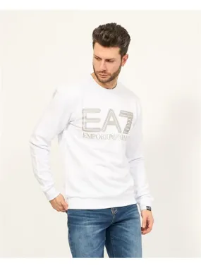 Felpa EA7 in girocollo con Logo Series in cotone