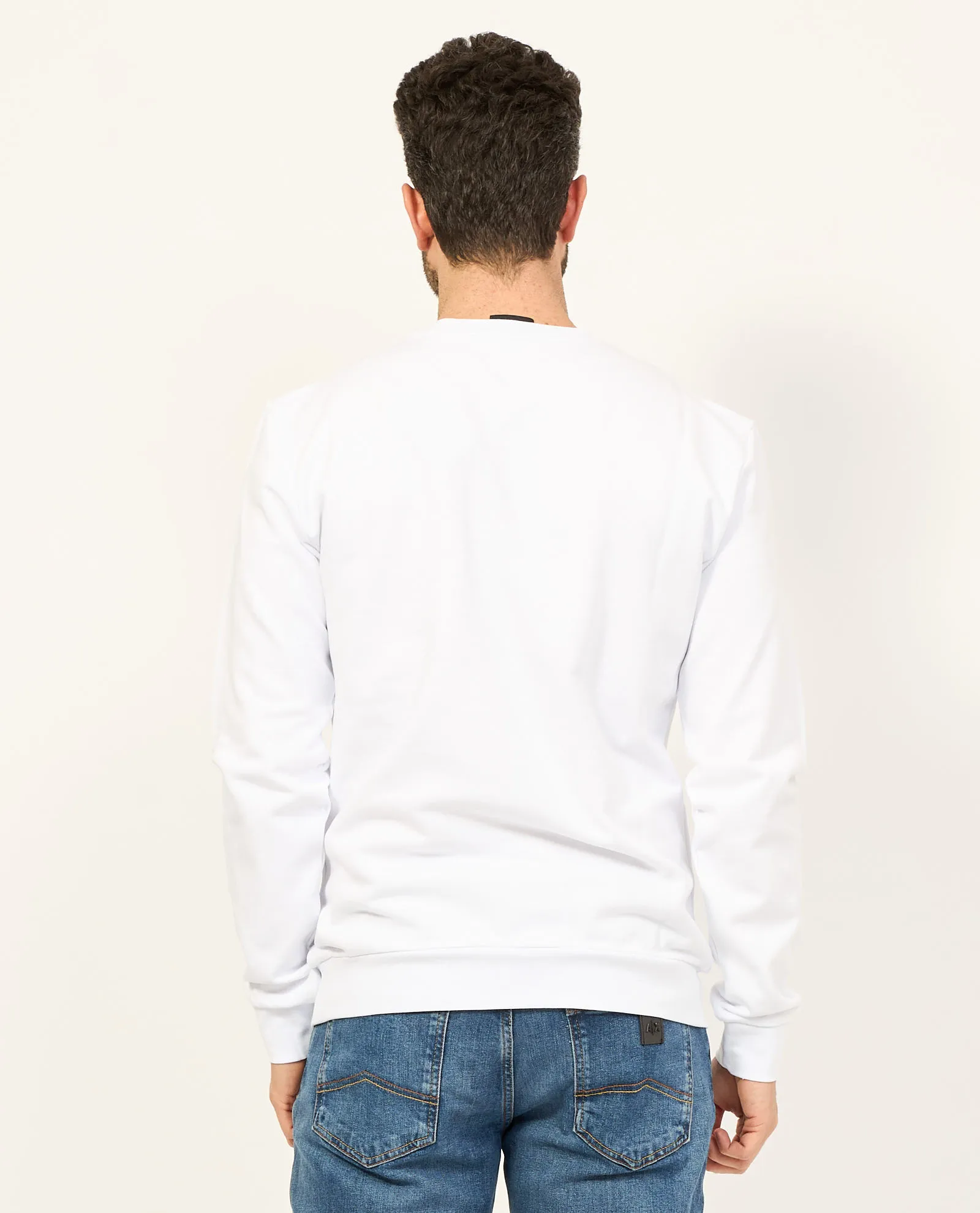 Felpa EA7 in girocollo con Logo Series in cotone
