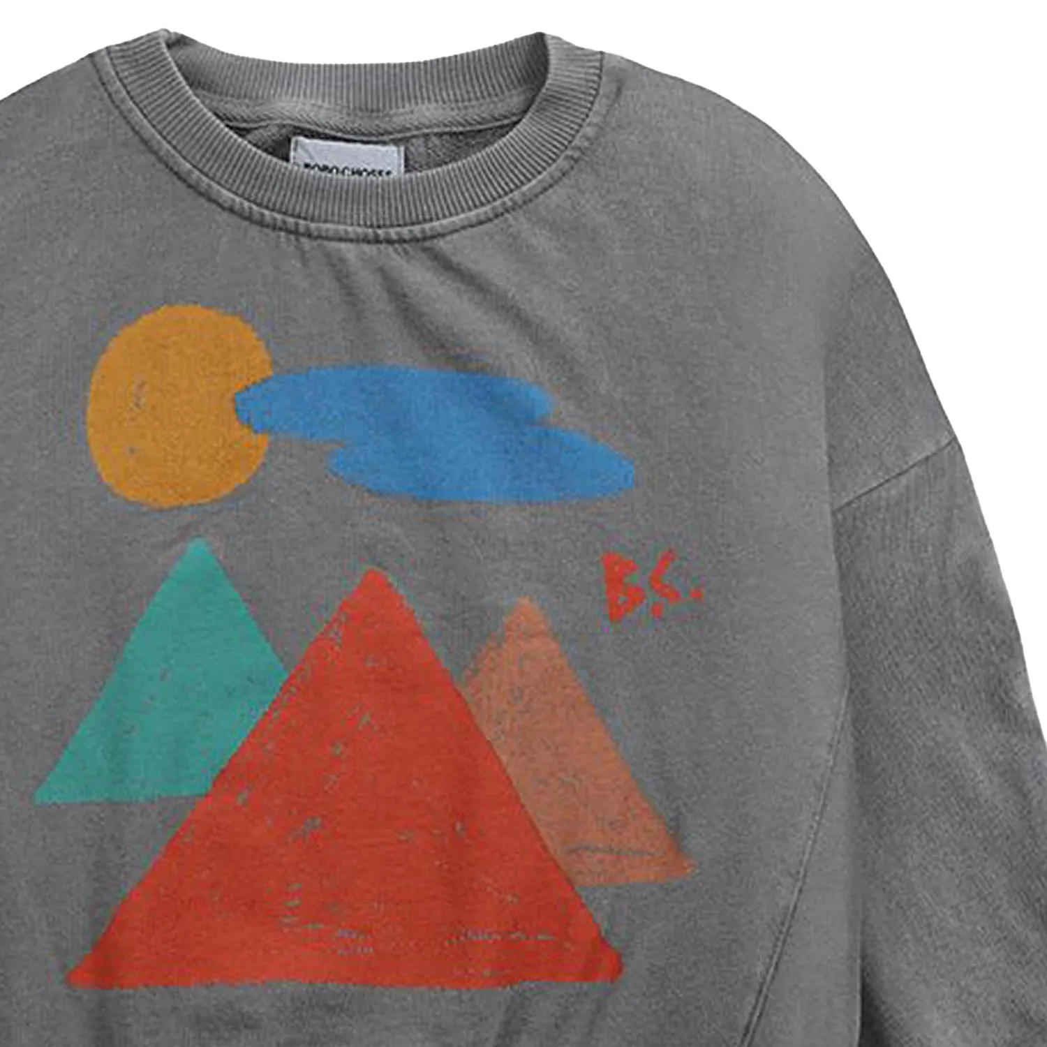 Felpa Grigio Scuro Con Stampe Multicolor Bambino