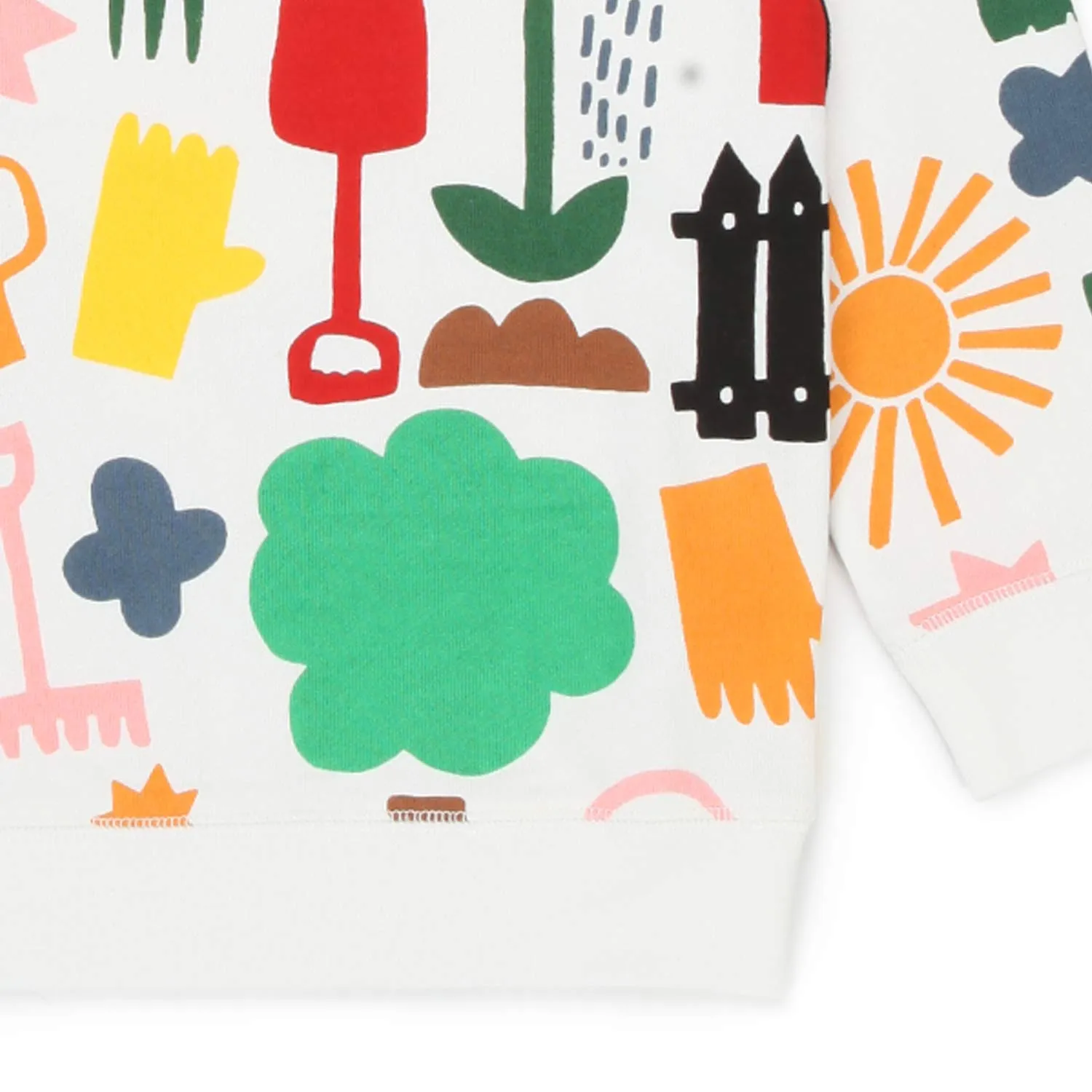 Felpa Unisex Bianca Con Stampe Garden Bambino