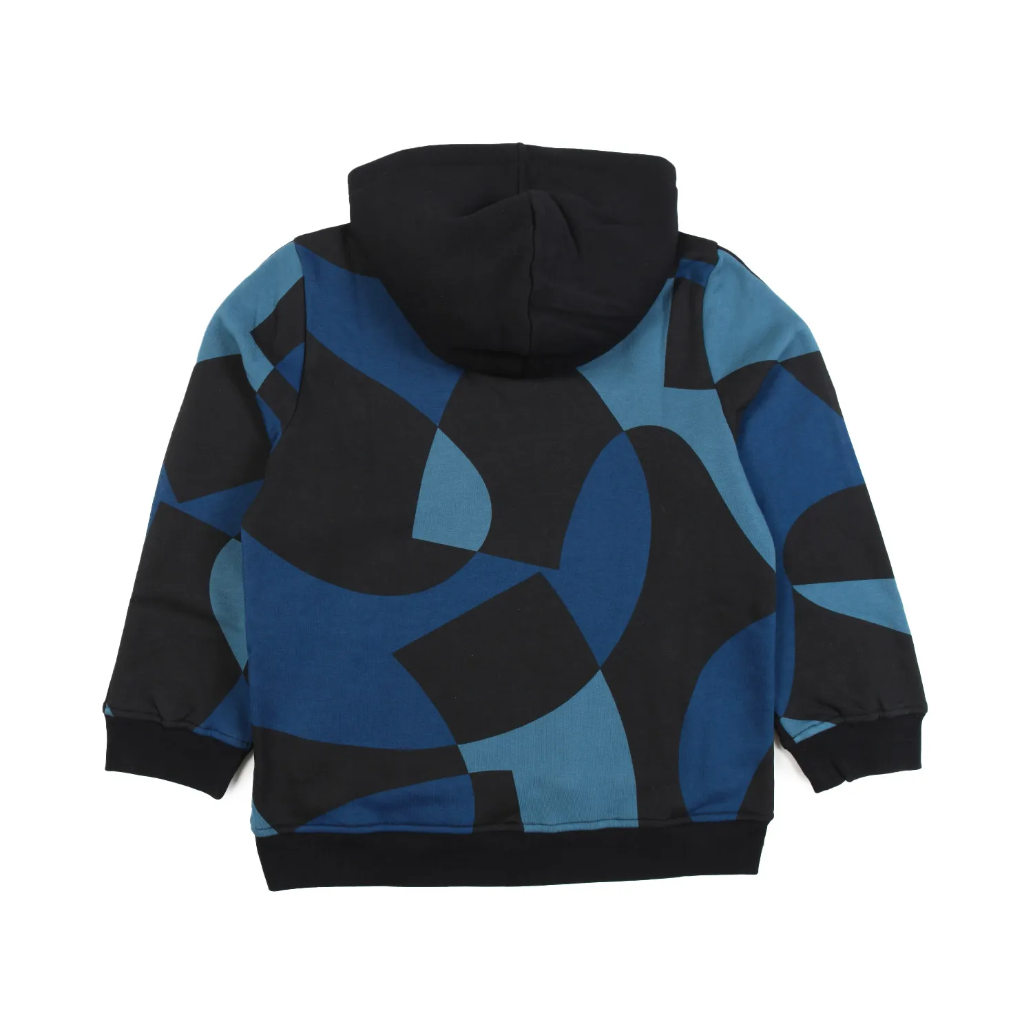 Felpa Unisex Nera Con Cappuccio E Stampe Multicolo